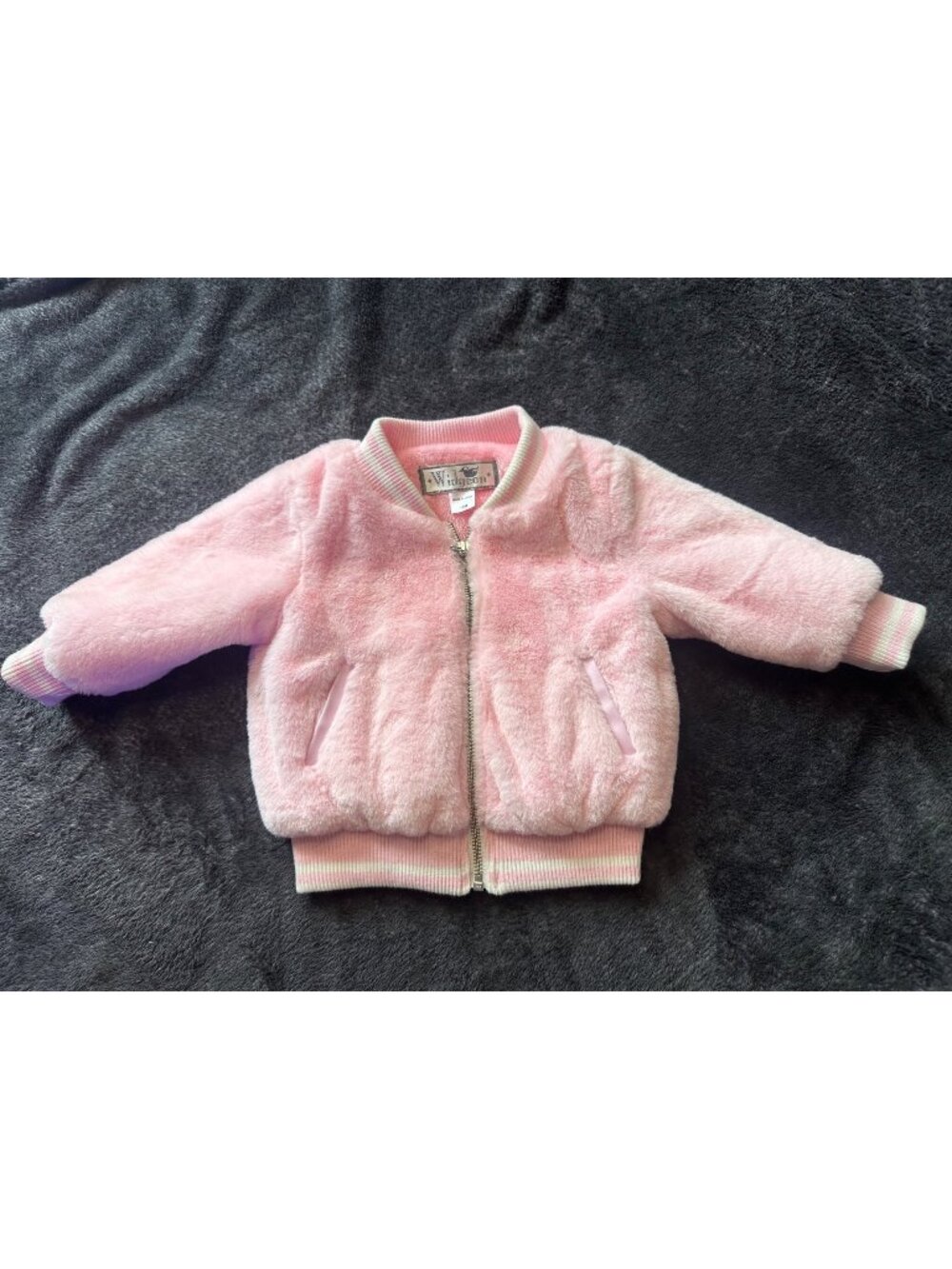 American Widgeon Baby Girl Pink Faux Fur Jacket 18M With Zipper Closure
